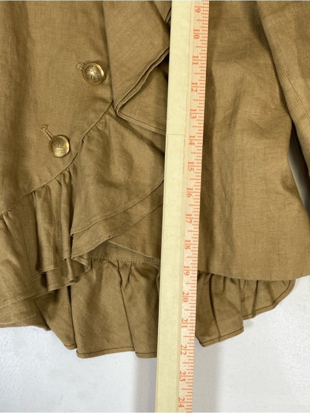 Anthropologie RUFFIAN MISE en SCENE Well Wisher Jacket Ruffle Linen Silk Size 8 - Picture 11 of 16